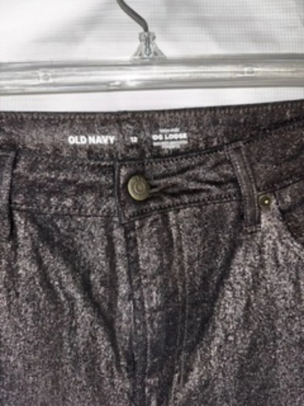 Old Navy OG Loose Women's Metallic Bronze High-Rise Jeans – Size 8 Glam Straight